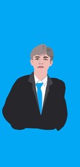 illustration of a businessman wearing a black suit