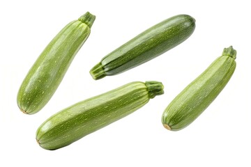 Fresh Zucchinis on White Background