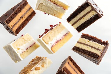 Assorted Cake Slices with Different Layers