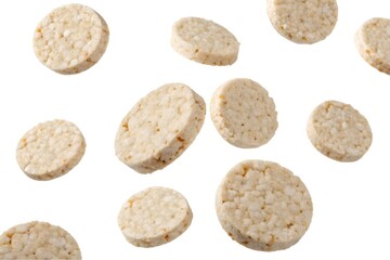 Rice Cakes on White Background