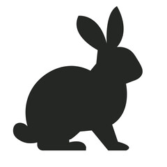  Rabbit Silhouette Sitting Vector Icon - Cute Bunny Hare Animal Graphic Isolated