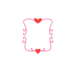 Doodle hand drawn frames with heart