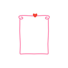 Doodle hand drawn frames with heart