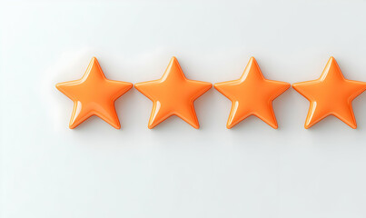 Fototapeta premium Orange Stars on Light Background Representing Ratings and Reviews