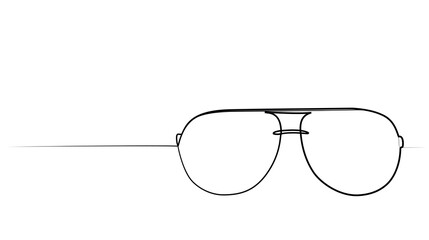 continuous one line drawing of glasses. vector illustration