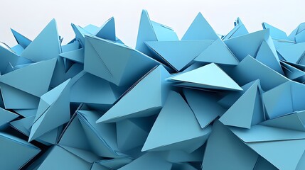 Obraz premium Abstract Blue Triangular Geometric Shapes Background