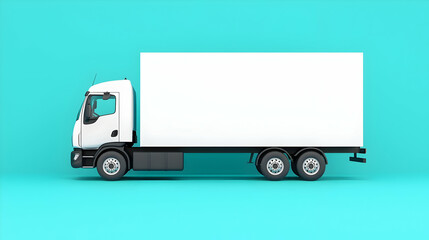 White Delivery Truck on Blue Background for Transportation Needs