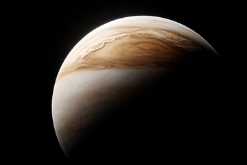 Obraz premium Brown planet with cloudy bands. space exploration and astronomy visualization