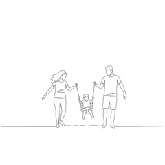 Parents and Child Symbol Vector 