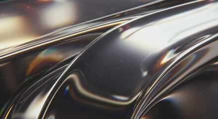 Abstract Metallic Waves: Dynamic Liquid Chrome Texture Background Design