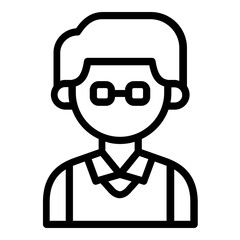 male glasses avatar icon line