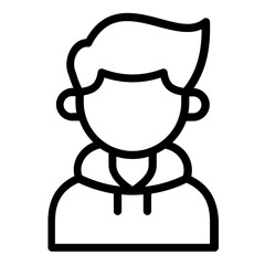 male hoodie avatar icon line