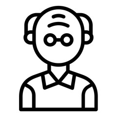 old man icon line