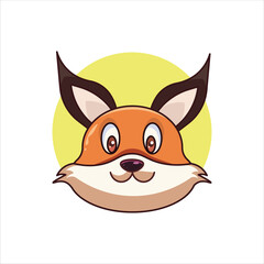 Fox Head Icon - Colored Illustration Style