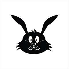 Rabbit Head Icon - Silhouette Style