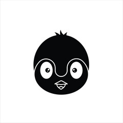 Penguin Head Icon - Silhouette Style
