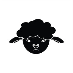 Sheep Head Icon - Silhouette Style