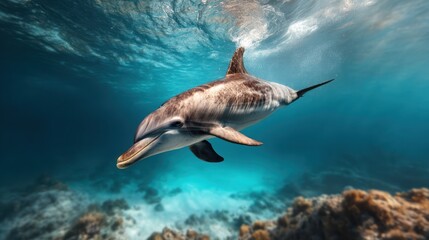 Obraz premium Dolphin in Azure Waters