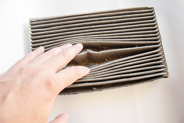 Dirty and used car cabin filter