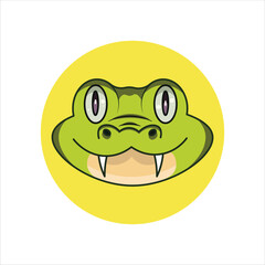 Crocodile Head Icon in Colored Style