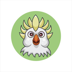 Cockatoo Head Icon in Colored Style