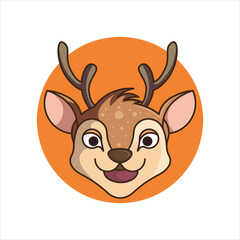 Deer Head Icon in Colored Style