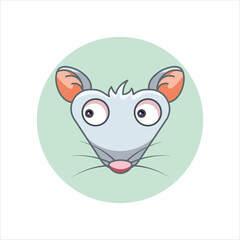 Rat Head Icon in Colored Style