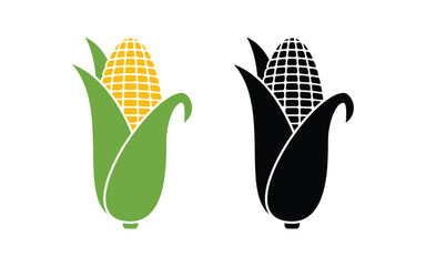corn vector illustration. corn silhouette design on white background