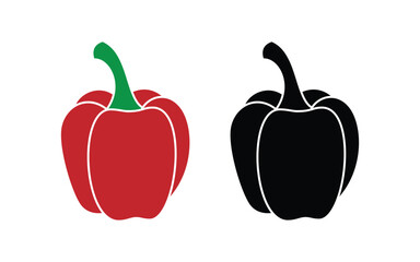 bell pepper vector illustration. bell pepper silhouette design on white background