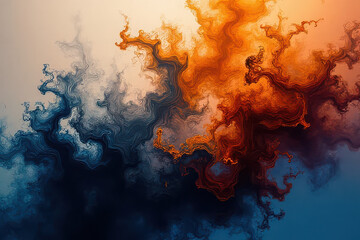 Mesmerizing Ink Swirls: Close-Up Photography of Navy & Brown Organic Patterns