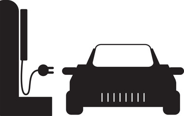 Vector illustration of an electric vehicle charging at a station. Ideal for eco transport, EV infrastructure, green energy, and sustainable mobility projects.