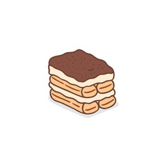 Tiramisu logo icon flat vector design
