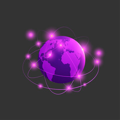 Global area network icon flat vector design