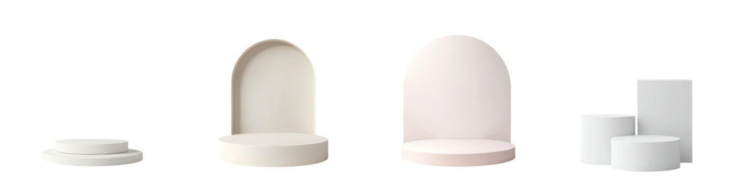 Geometric minimalist modern abstract podiums for product display