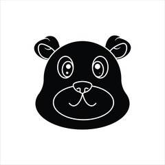 Bear Head Icon in Silhouette Style