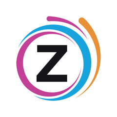 Initial laundry Logo combine with letter Z vector template