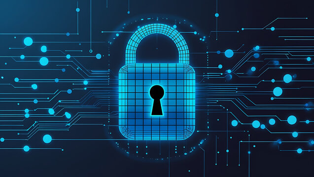 "Padlock Icon as a Symbol of Cybersecurity and Digital Data Protection in Modern Security Interfaces"

