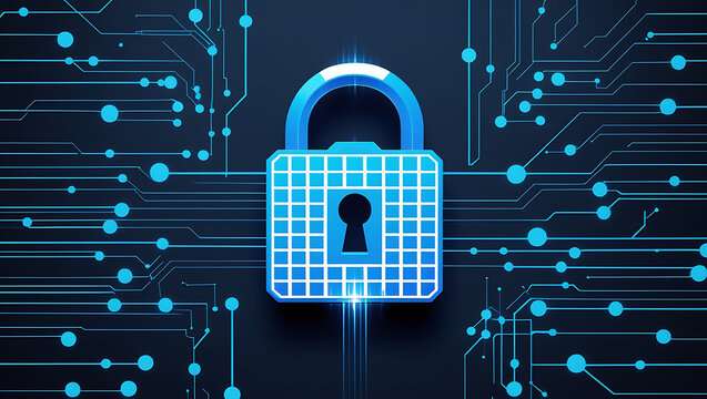 "Padlock Icon as a Symbol of Cybersecurity and Digital Data Protection in Modern Security Interfaces"

