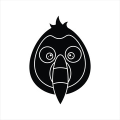 Tropical Bird Head Animal Silhouette Icon