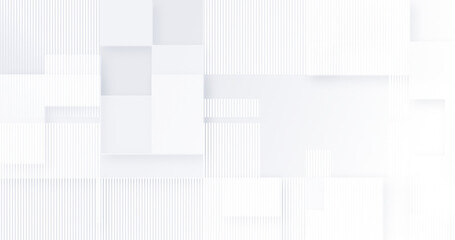 Fototapeta na wymiar Abstract light grey white business background with squares, shadow lines. Gray office cover banner. Diagonal diamonds stripe design. Premium minimal blank technology. Modern luxury blank text space