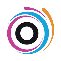 Initial laundry Logo combine with letter O vector template