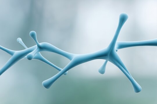 Futuristic blue molecular structure. abstract neuron design for scientific and medical applications