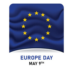 Happy Europe Day Flag 9 May illustration vector design