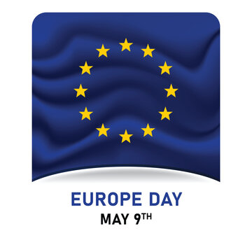Happy Europe Day Flag 9 May illustration vector design