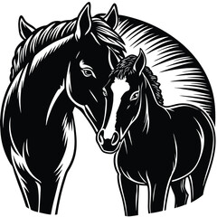 silhouette horse running, collection standing horse silhouette illustration Rearing horse cut out silhouette - vector horse icon, badge, sticker


