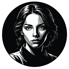 black and white portrait of a woman