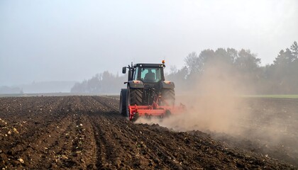tractor in a field