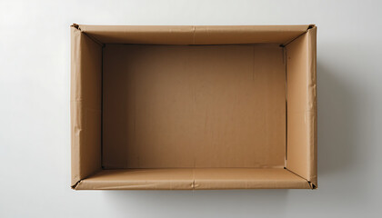Empty Cardboard Box on White Background