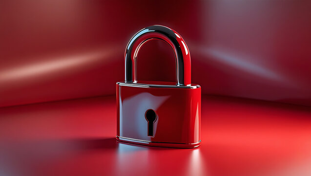 "Padlock Icon as a Symbol of Cybersecurity and Digital Data Protection in Modern Security Interfaces"

