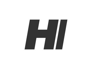 HI Techno Editable Font Logo For Corporate Branding. Bold, Futuristic Design With Unique Typographic Ideas. Minimal Custom Type And Dynamic Letter